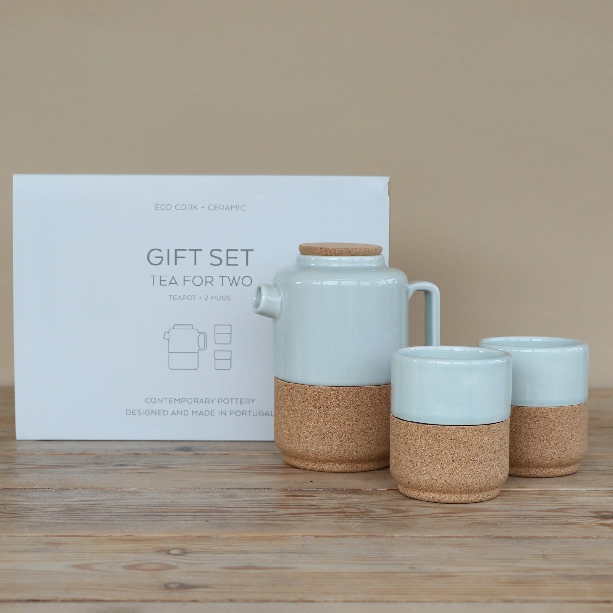 Tea Pot and Mug Eco Gift Set - Aqua