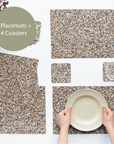 Beach Clean Rectangle Placemats and Coasters Bundle | Table S/4