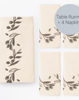 Olive and Pip Table Runner & Napkins | S/4