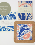 Seafood Platter | Cork and Tile Trivet, Tea Towel and Dishcloths