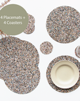 Beach Clean Round Placemats and Coasters Bundle | Table S/4