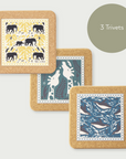 ZSL Cork & Tile Trivets Bundle