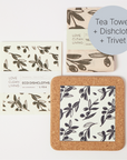 Olive & Pip | Cork and Tile Trivet, Tea Towel and Dishcloths