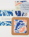 Seafood Platter | Cork and Tile Trivet, Tea Towel and Dishcloths