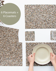 Beach Clean Rectangle Placemats and Coasters - Table S/6