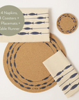 Napkins, Coasters, Placemats and Runner Bundle S/4 | Fish on a Line