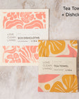 Tea Towel and matching Dishcloths | Flora