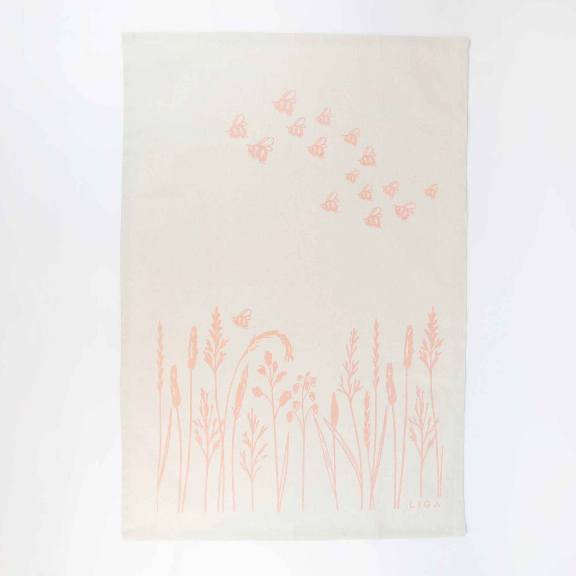 Organic Tea Towel | Native Grasses & Bees