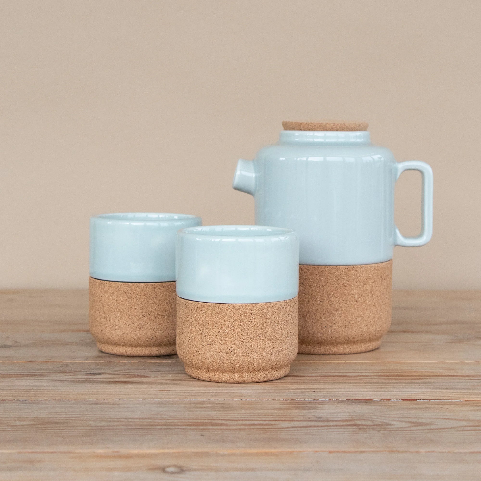 Tea Pot and Mug Eco Gift Set - Aqua