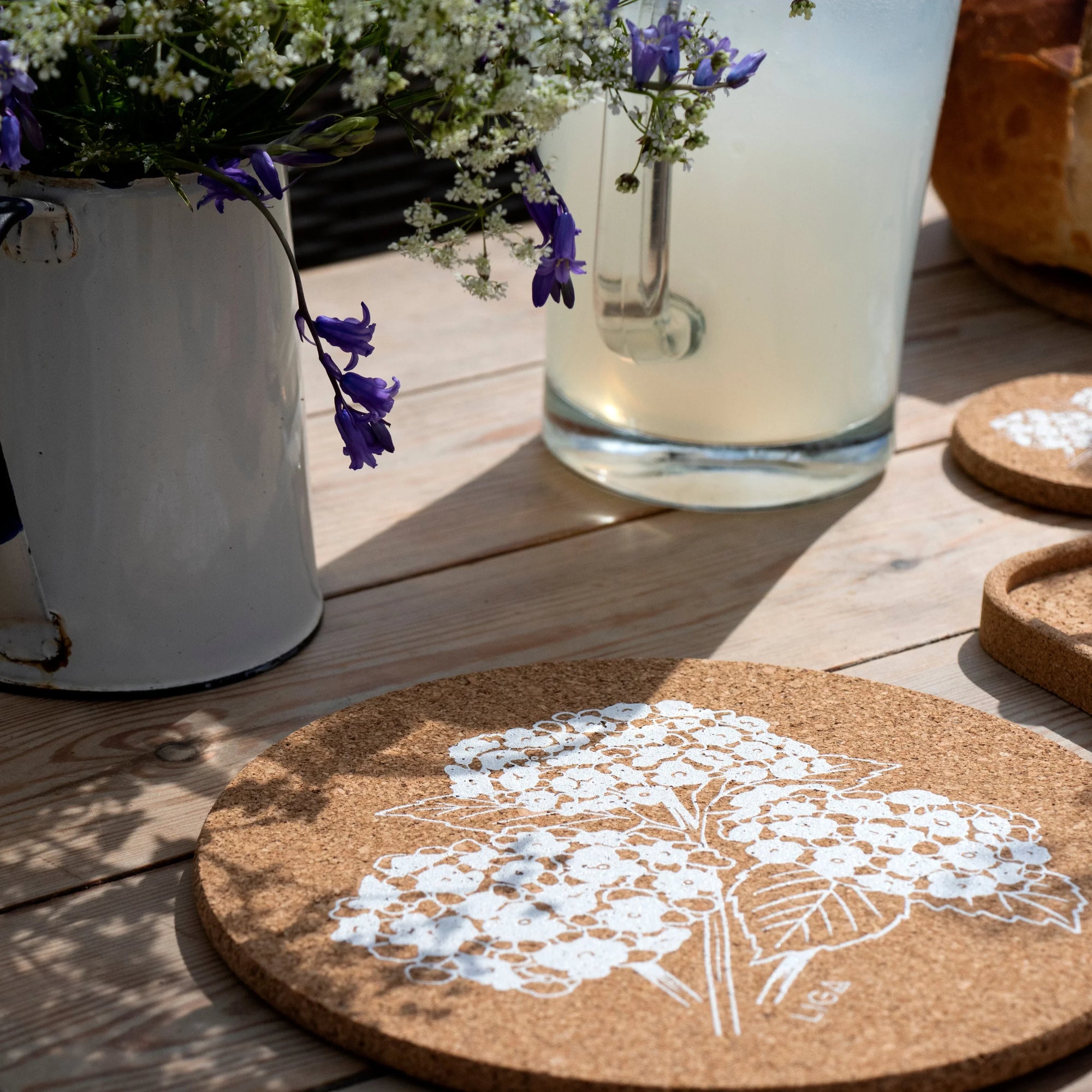 Cork Placemats | Hydrangea