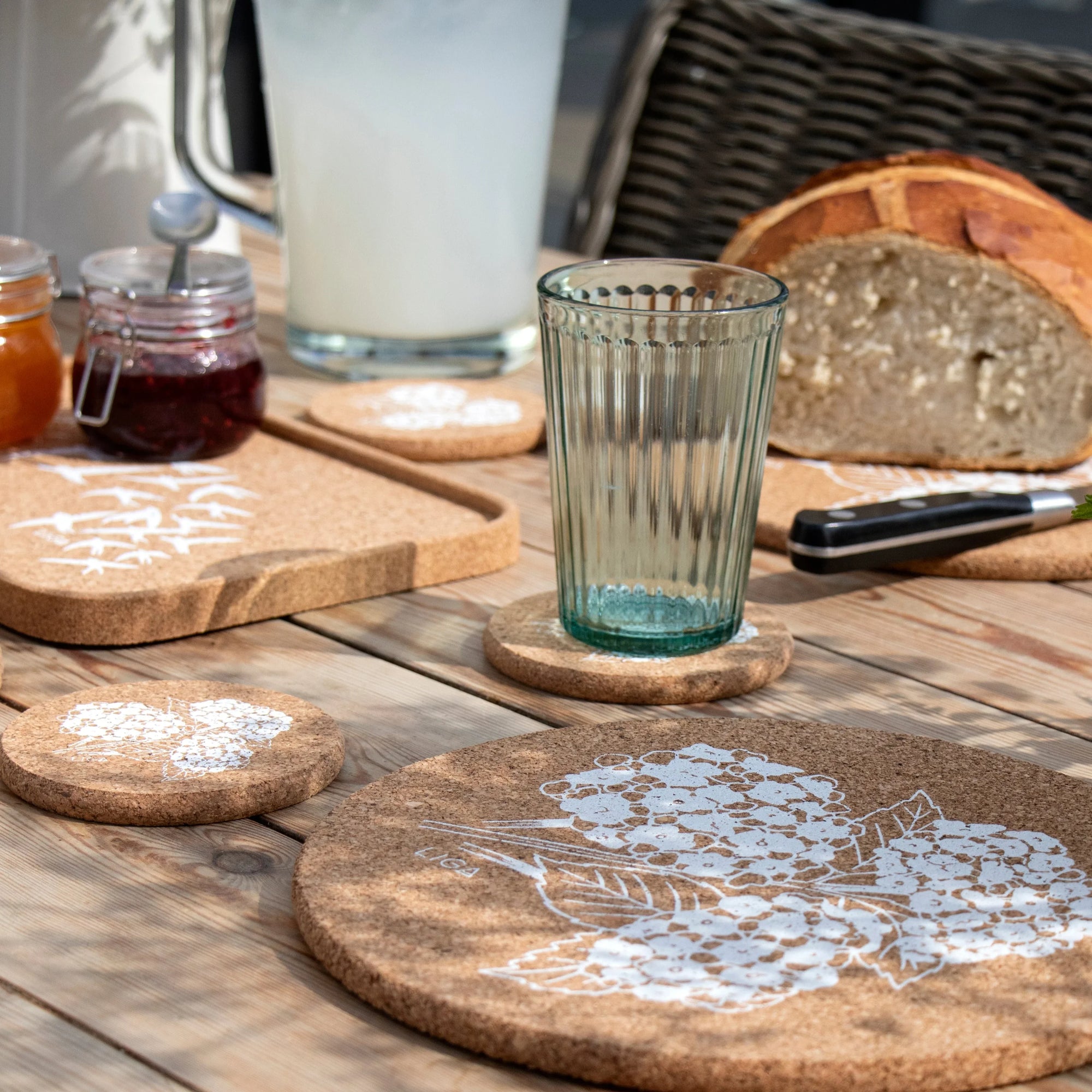 Cork Placemats | Hydrangea
