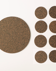 Dash Recycled Rubber & Cork Placemats and Coasters | Round Set of 8