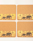 Set of 4 Placemats and matching Coasters | Giraffes