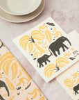 Tea Towel and matching Dishcloths | Elephant & Bananas