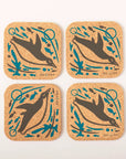 Cork Coasters | Swimming Penguins