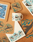 Cork Memo Board | Swimming Penguins