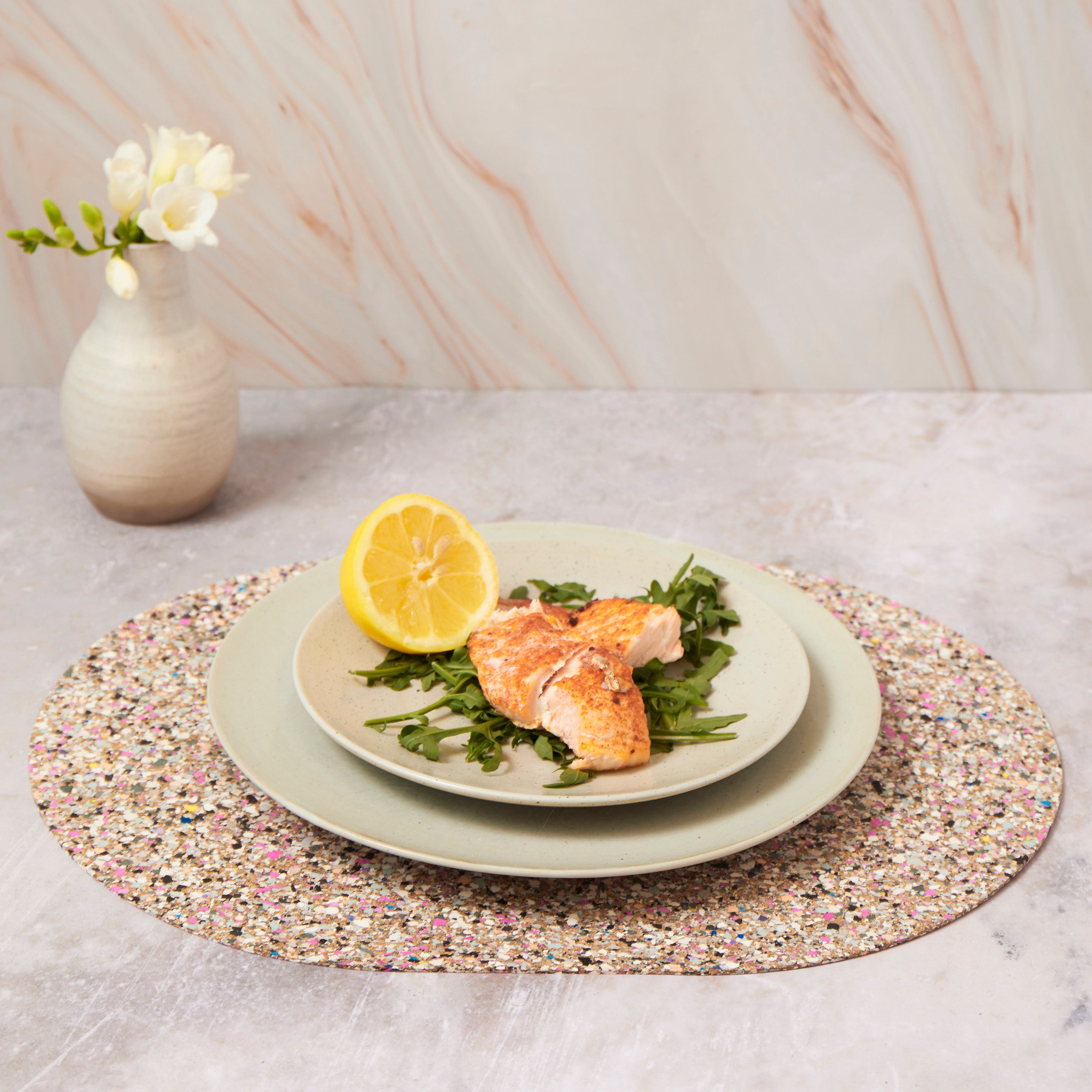 Beach Clean Oval Placemats & Coaster Bundle | Table S/4 – Loveliga.com