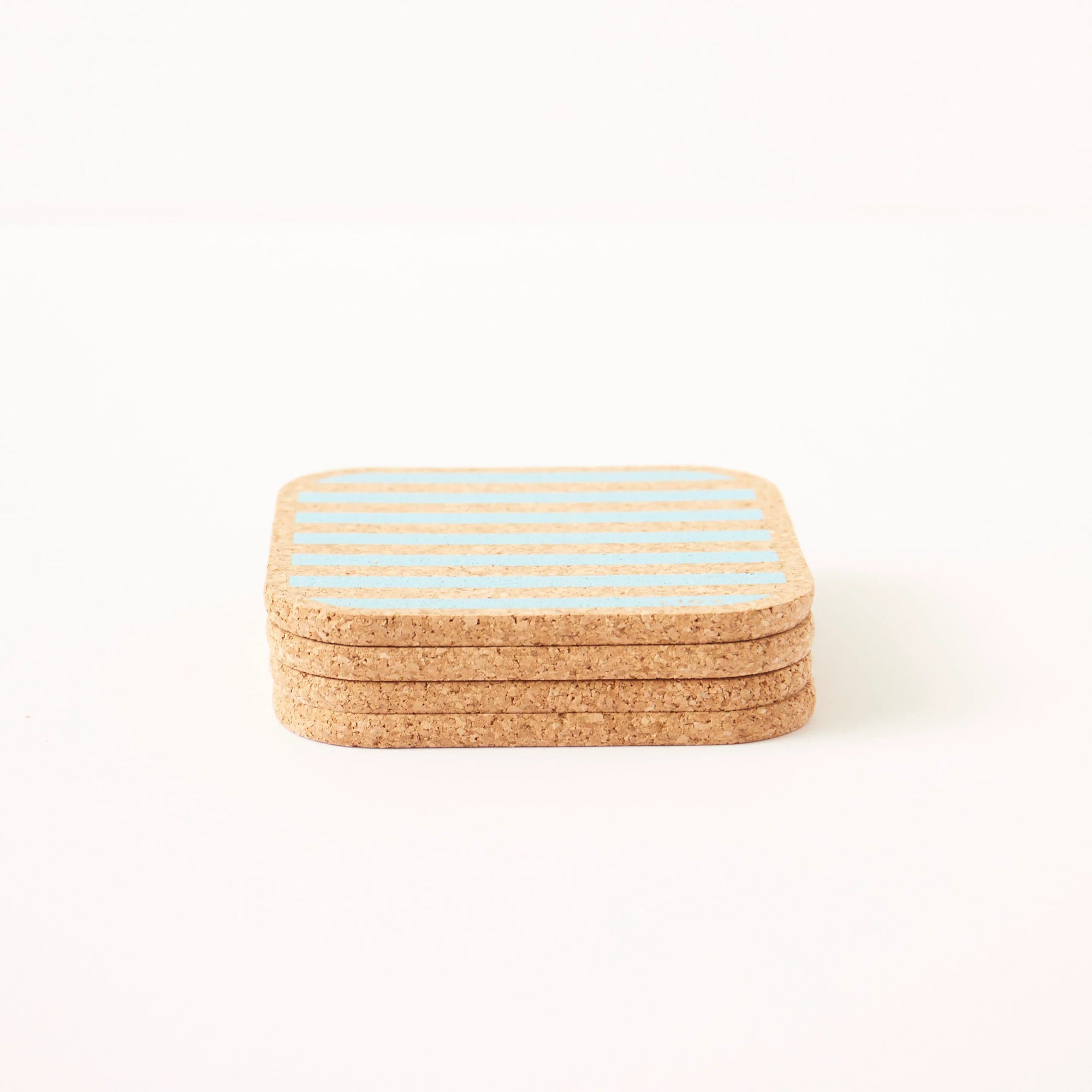 Cork Coasters | Candy Stripes - Blue