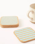Cork Coasters | Candy Stripes - Blue