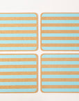 Cork Placemats | Candy Stripes - Blue