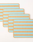 Cork Placemats | Candy Stripes - Blue