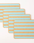 Cork Placemats | Candy Stripes - Blue