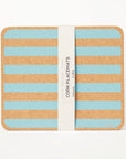 Cork Placemats | Candy Stripes - Blue S/4