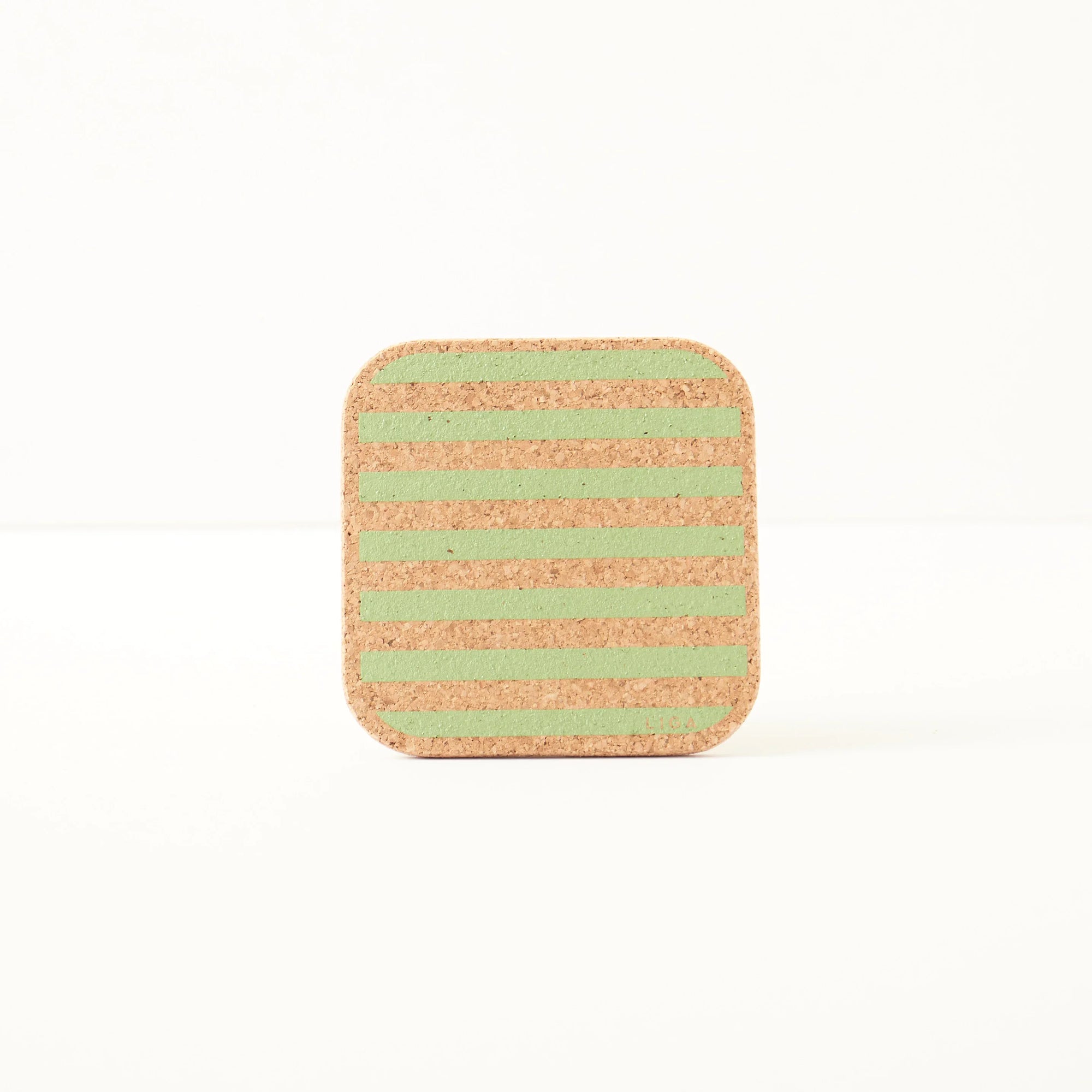 Cork Coasters | Candy Stripes - Green