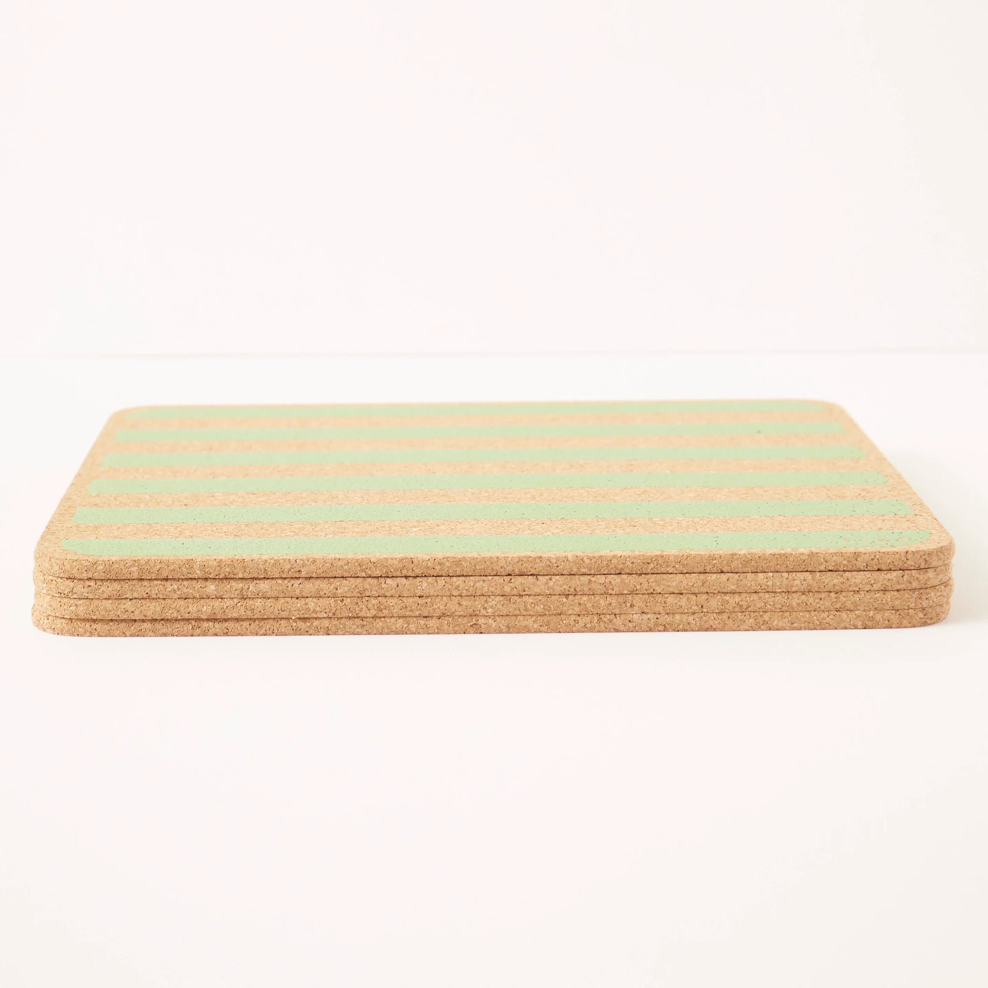 Cork Placemats | Candy Stripes - Green