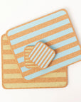 Cork Placemats | Candy Stripes - Blue