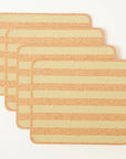 Cork Placemats | Candy Stripes - Olive S/4