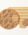 Cork Coasters | Candy Stripes - Olive