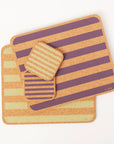 Cork Placemats | Candy Stripes - Purple S/4