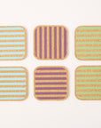 Cork Coasters | Candy Stripes - Mixed set of 6