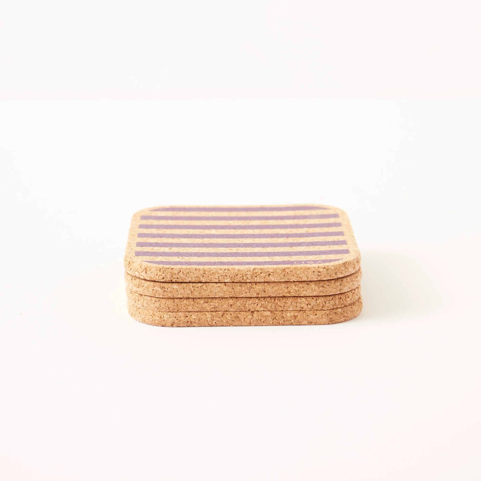 Cork Coasters | Candy Stripes - Purple