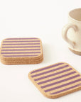 Cork Coasters | Candy Stripes - Mixed set of 6