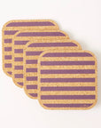 Cork Coasters | Candy Stripes - Purple