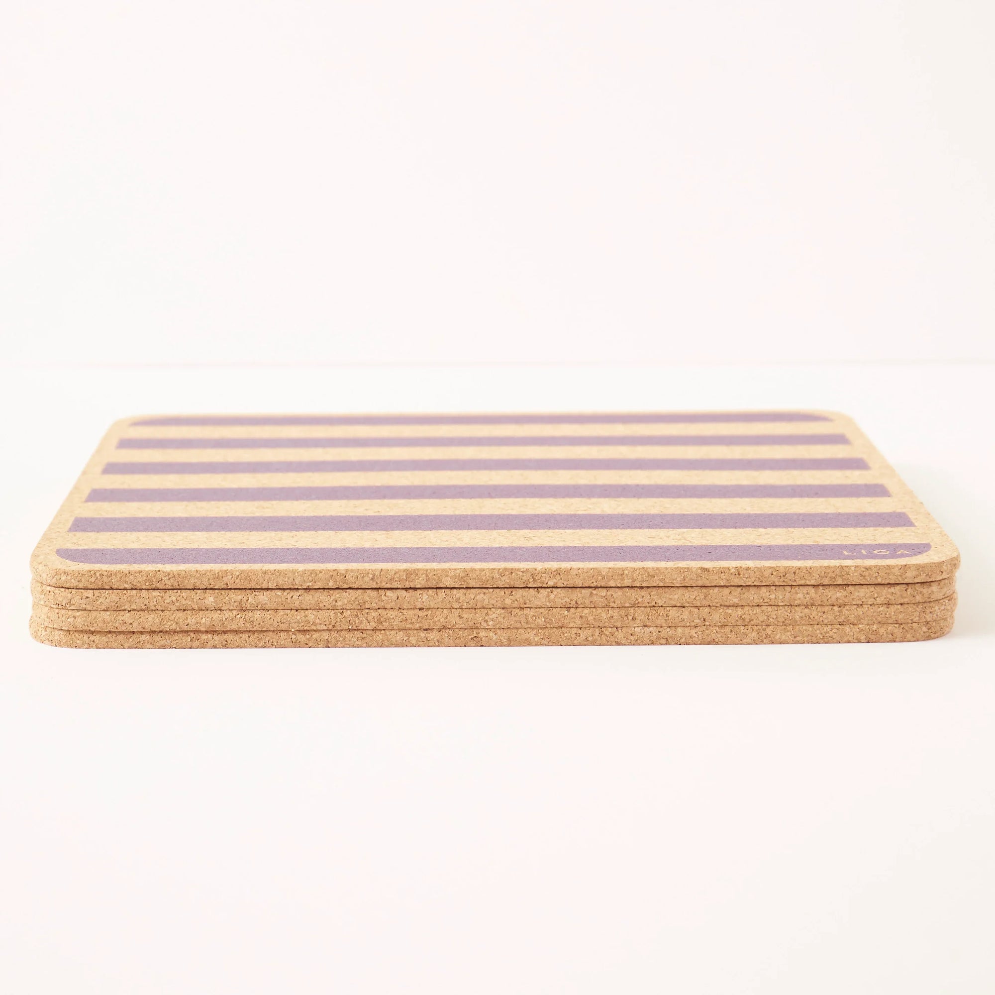 Cork Placemats | Candy Stripes - Purple