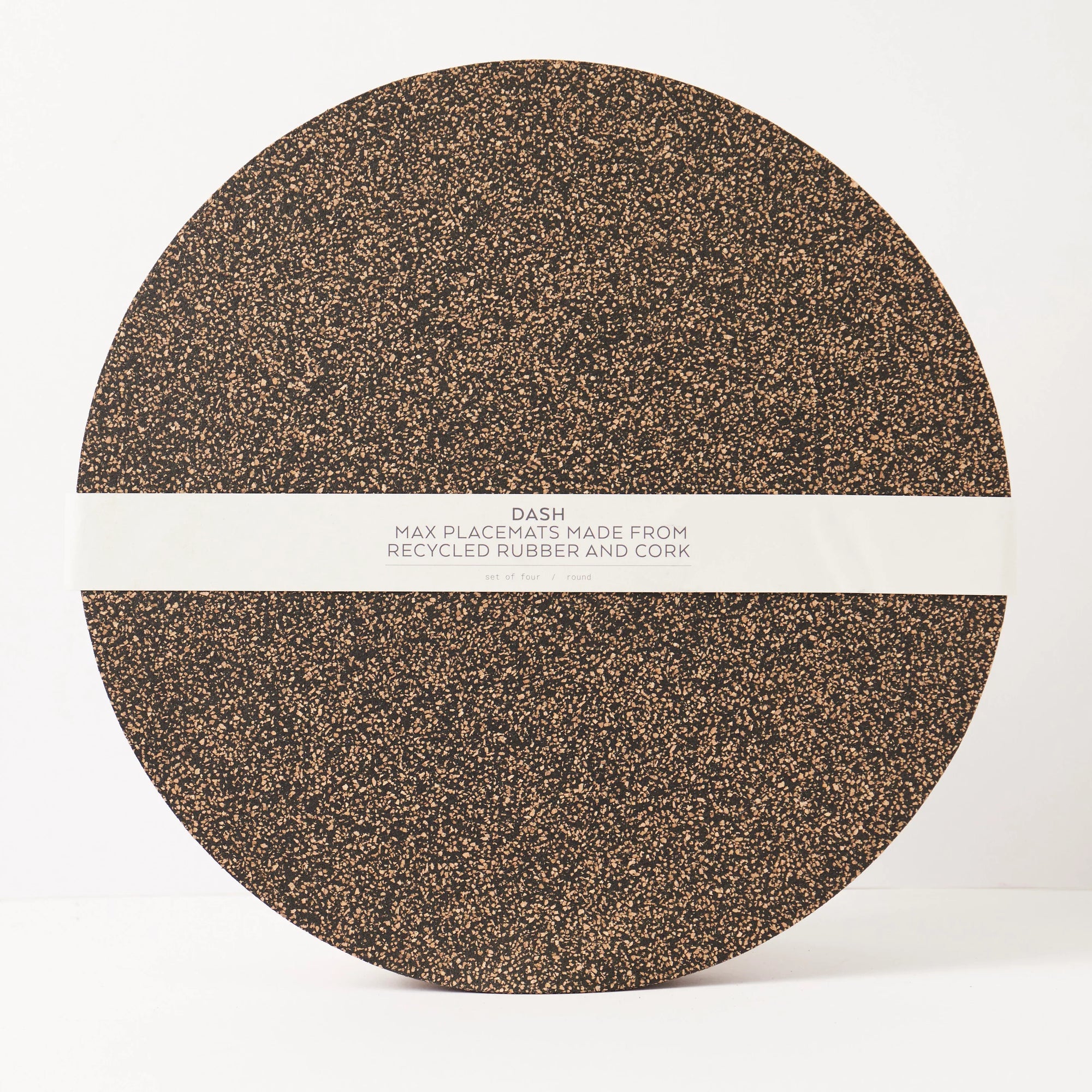 XL Dash Recycled Rubber & Cork Placemats | Round Set of 4