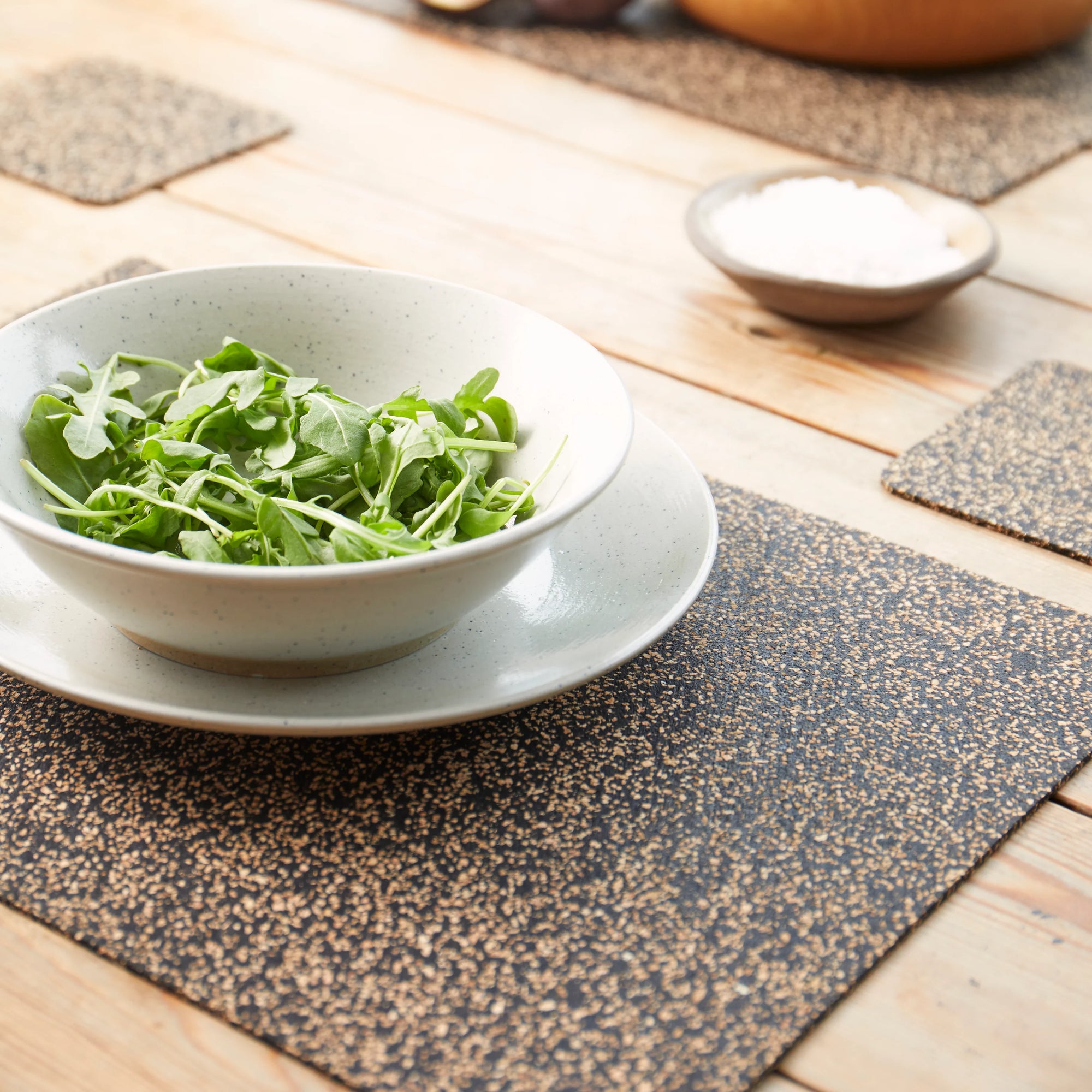 XL Recycled Rubber & Cork Placemats | Rectangle Set of 4