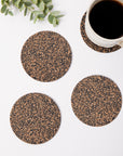 Dash Recycled Rubber & Cork Coasters | Round Set of 4