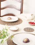 Dash Recycled Rubber & Cork Coasters | Round Set of 4