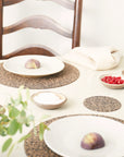 Dash Recycled Rubber & Cork Coasters | Round Set of 4