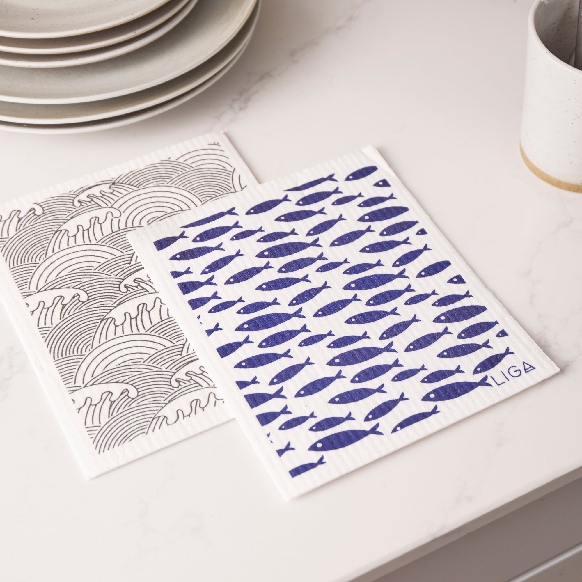 Eco Dishcloths | Fish & Wave