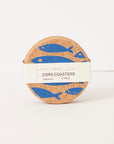 Cork Coasters | Fish Blue