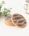 Cork Coasters | Fish Grey