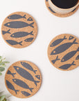 Cork Coasters | Fish Grey