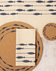 Napkins, Coasters, Placemats and Runner Bundle S/8 | Fish on a Line
