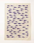 Organic Tea Towel | Fish on a Line Navy
