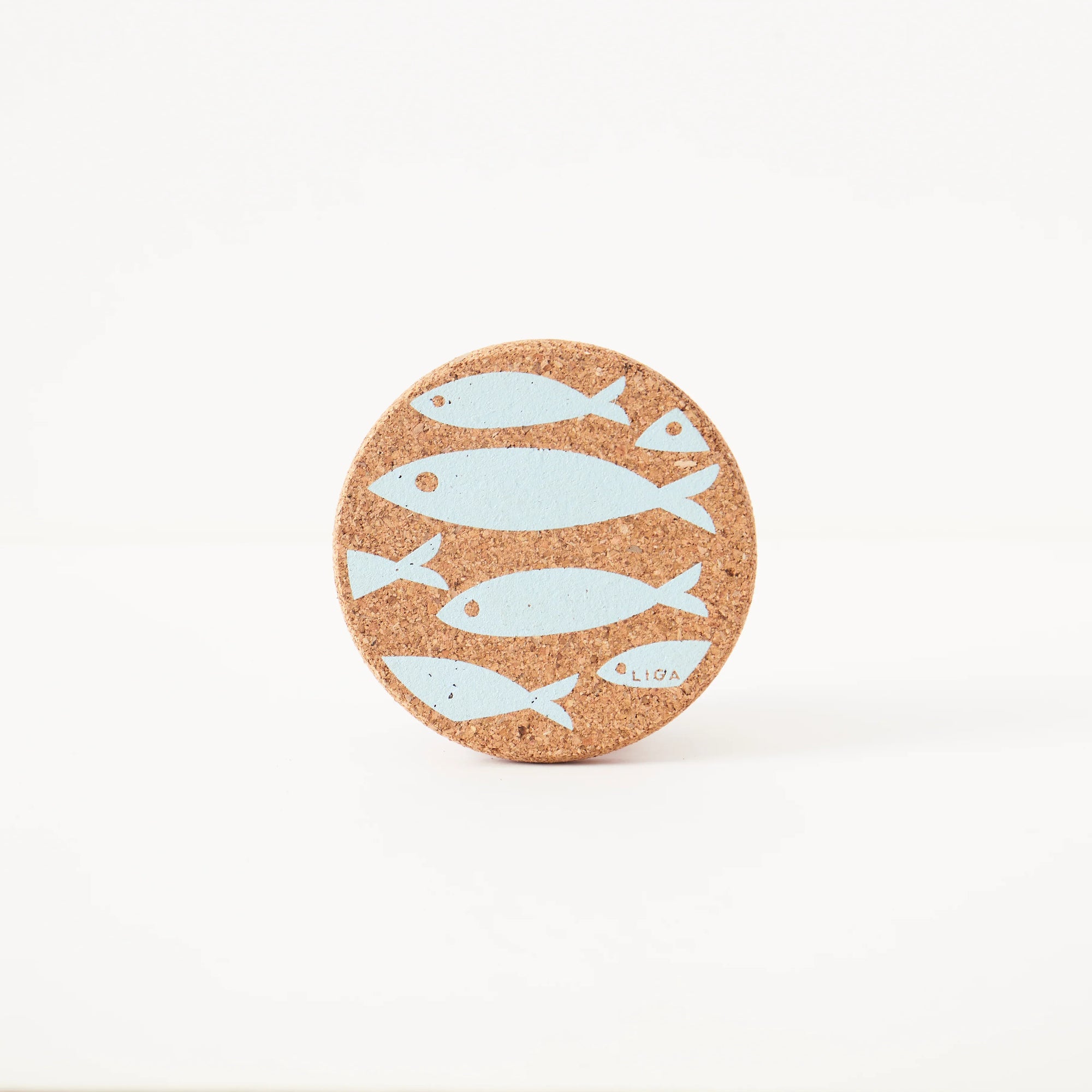 Cork Coasters | Fish Blue